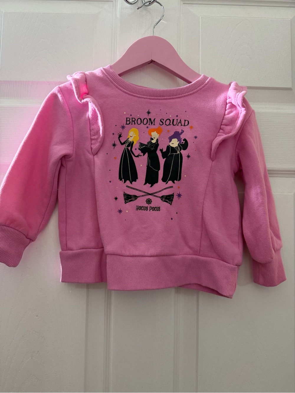 Hocus Pocus Broom Squad Pink Girls' Sweatshirt  Graphic